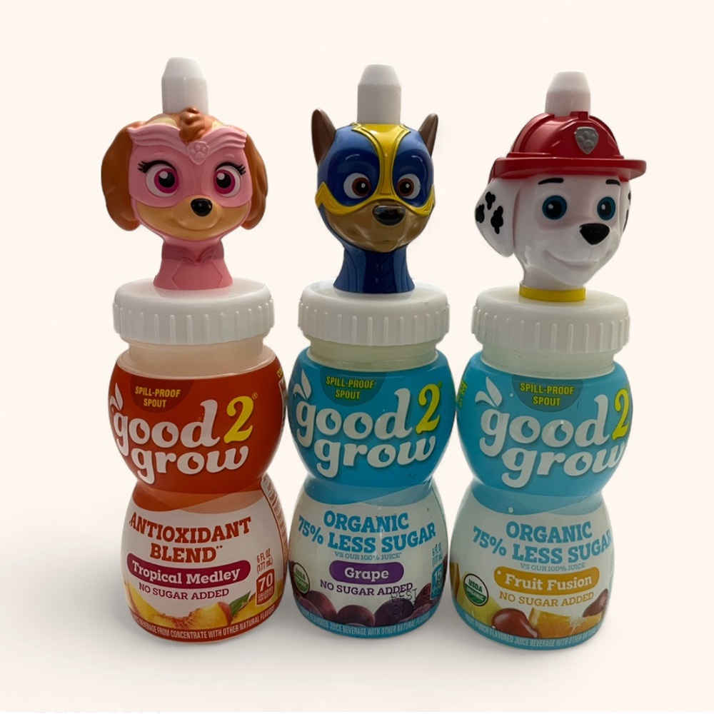 Paw Patrol Skye Marshall Chase Good 2 Grow Juice Toppers & Bottles